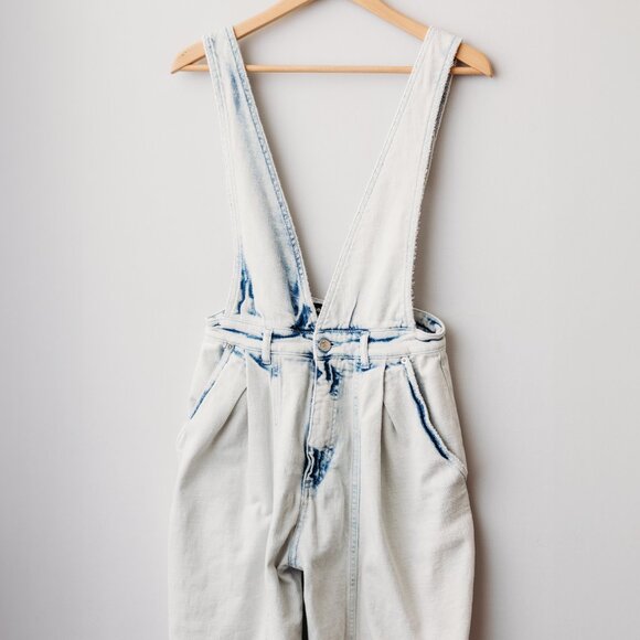 RETROFETE Denim Monet Jumpsuit Overalls Coveralls M Acid Wash V Neck - Picture 2 of 9